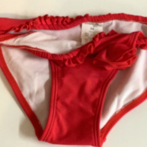 Beach Joy Size Medium Red Rose & Ruffle Side Tie Bikini Bottom. New Without Tags - Picture 4 of 7